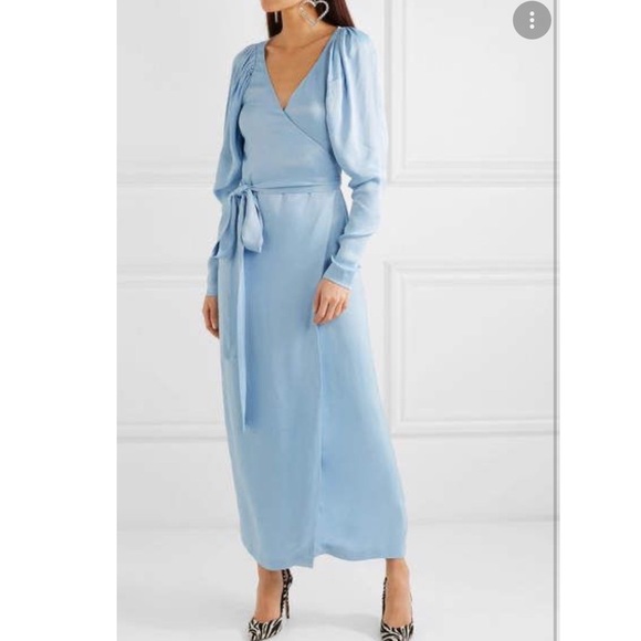 ROTATE BIRGER CHRISTENSEN Dresses & Skirts - Rotate Birger Christensen Crepe maxi wrap dress in blue